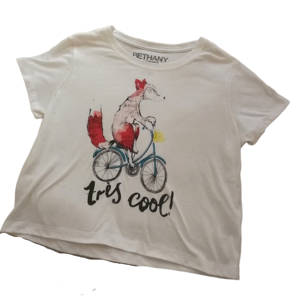 BETHANY MOTA x AEROPOSTALE Fox graphic crop top Cotton blend Small